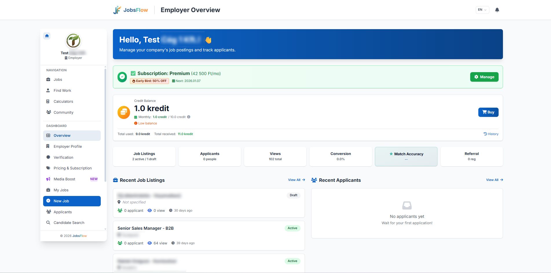 Employer Dashboard